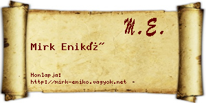 Mirk Enikő névjegykártya